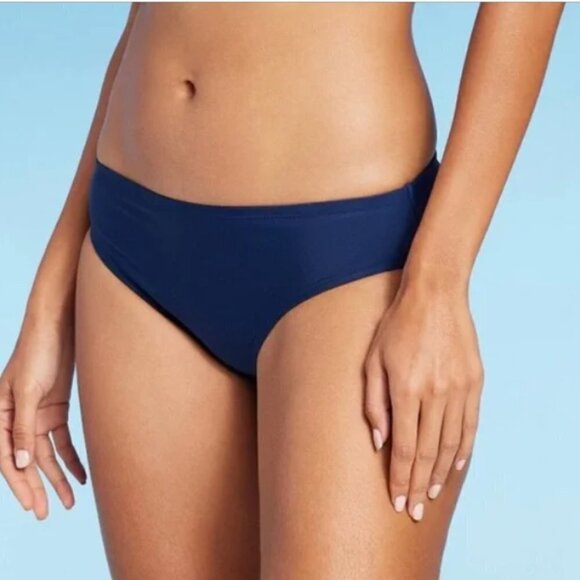 NWT Kona Sol Women's Classic Full Coverage Hipster Bikini Bottom - Navy - Picture 1 of 4